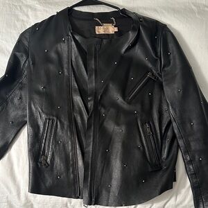 Studded Black Leather Jacket